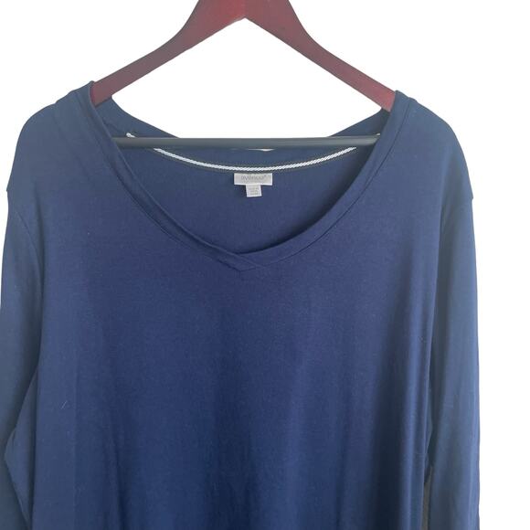 Avenue Women Tunic Top 22/24 Navy 3/4 Sleeve Stretch Cotton Casual Workwear - Picture 9 of 9